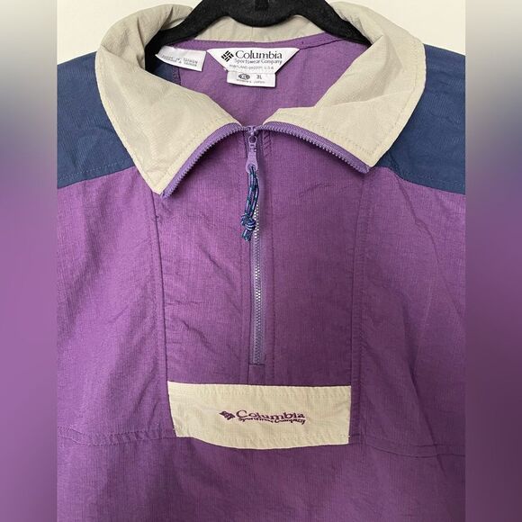 VTG Women's Columbia Sportswear Nylon Windbreaker Pull Over Quarter Zip SZ XL - Picture 4 of 8